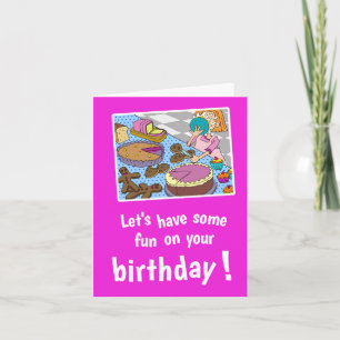 Tarjeta de cumpleaños brillante y alegre para los
