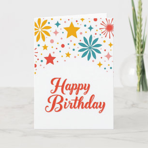 Tarjeta de cumpleaños brillante y divertida