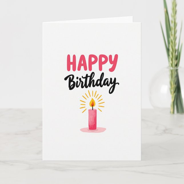 Tarjeta de cumpleaños brillante y feliz (Anverso)