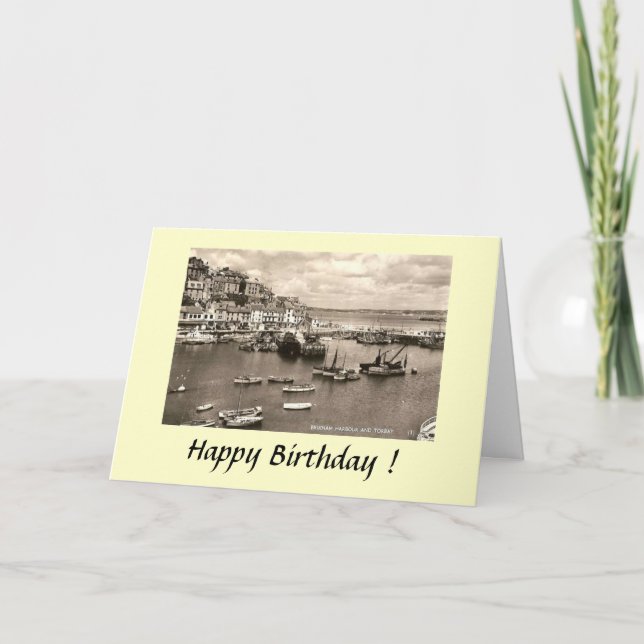 Tarjeta de cumpleaños - Brixham, Devon (Anverso)