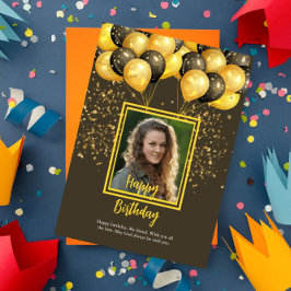 Tarjeta de cumpleaños Brown Gold - tarjeta de salu