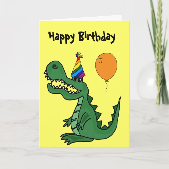 Tarjeta de cumpleaños BT-Personalizado Gator (Anverso)