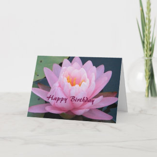 Tarjeta de cumpleaños BT-Pink Water Lily