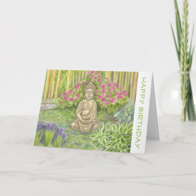 Tarjeta de cumpleaños Buda (Anverso)