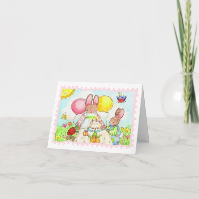 Tarjeta de cumpleaños Bunny and Bug (Anverso)