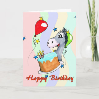 Tarjeta de cumpleaños - burro feliz