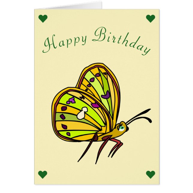 Tarjeta de cumpleaños Butterfly (Frente)