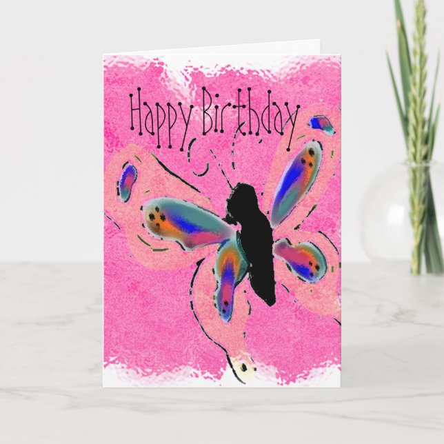 Tarjeta de cumpleaños Butterfly (Anverso)