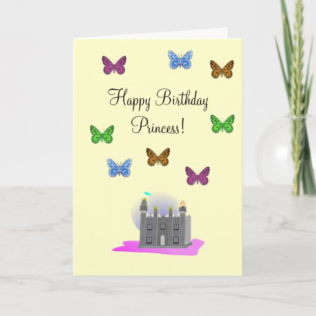 Tarjeta de cumpleaños Butterfly Princess (Anverso)