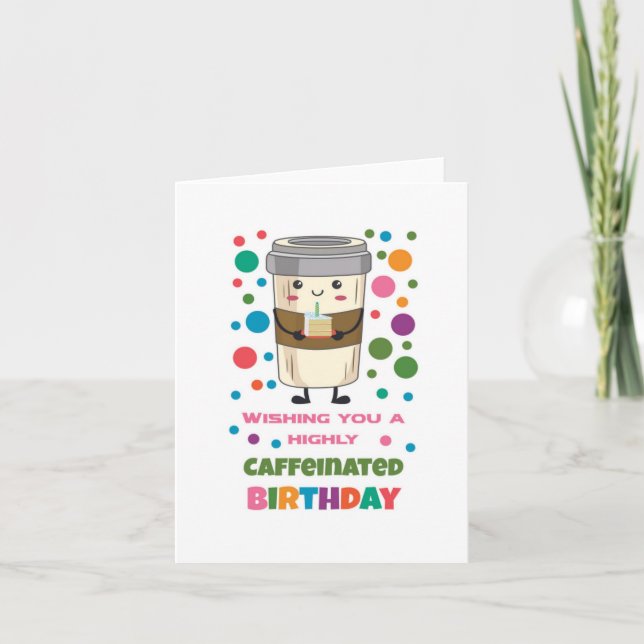 Tarjeta de cumpleaños Caffeinated Puns (Anverso)