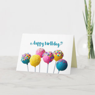 Tarjeta de cumpleaños Cake Pops