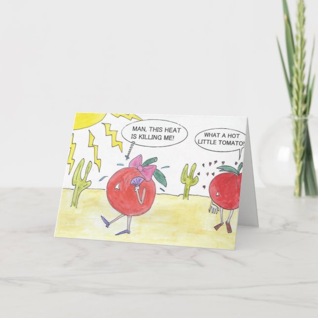 TARJETA DE CUMPLEAÑOS CALIENTE DEL TOMATE (Anverso)