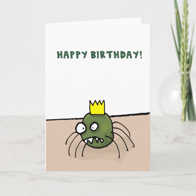 Tarjeta de cumpleaños cambiante de la araña (Anverso)