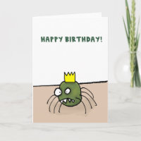 Tarjeta de cumpleaños cambiante de la araña