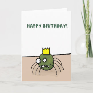 Tarjeta de cumpleaños cambiante de la araña