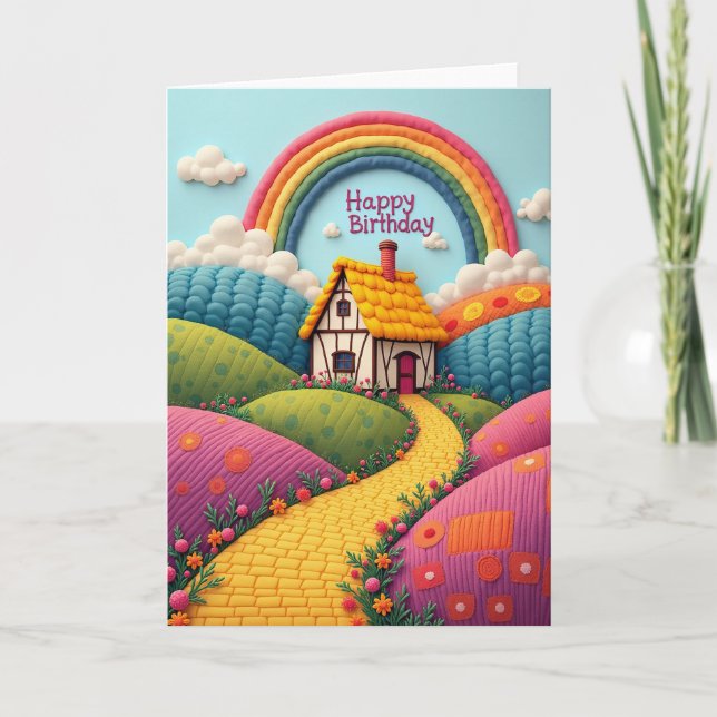 Tarjeta de cumpleaños Camino de cuento (Anverso)