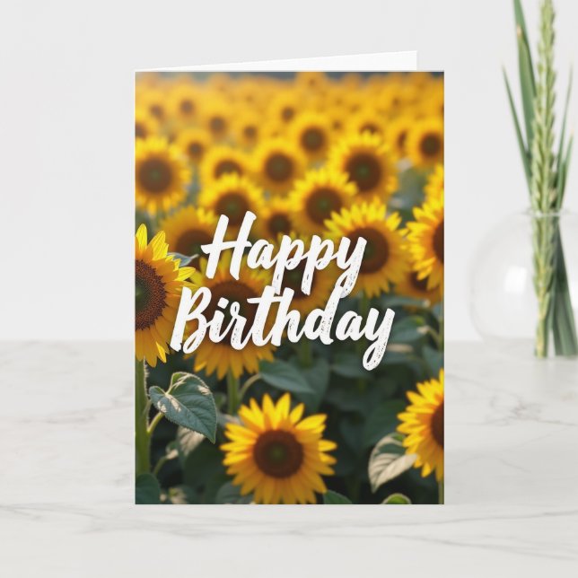 Tarjeta de cumpleaños Campo Dorado (Anverso)