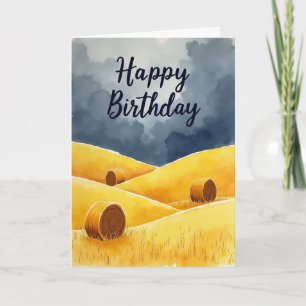Tarjeta de Cumpleaños Campos Dorados