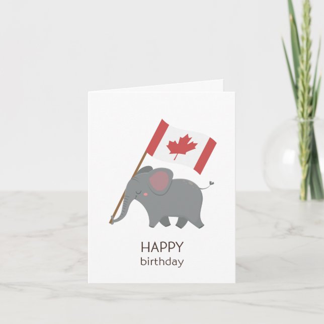 Tarjeta de cumpleaños canadiense - Cumpleaños feli (Anverso)