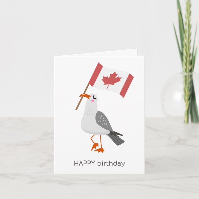 Tarjeta de cumpleaños canadiense - Cumpleaños feli (Anverso)