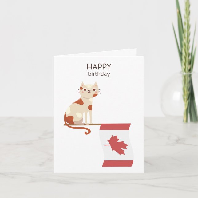 Tarjeta de cumpleaños canadiense - Cumpleaños feli (Anverso)