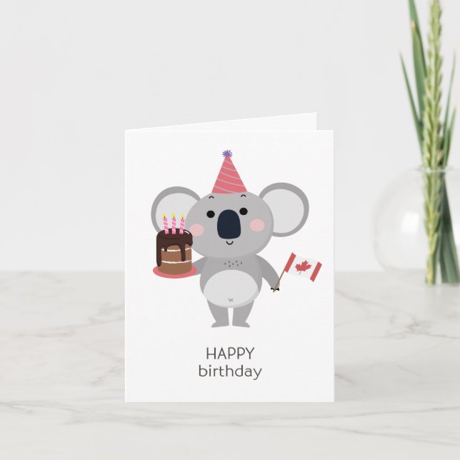Tarjeta de cumpleaños canadiense - Cumpleaños feli (Anverso)