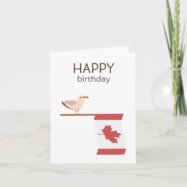 Tarjeta de cumpleaños canadiense - Cumpleaños feli (Anverso)