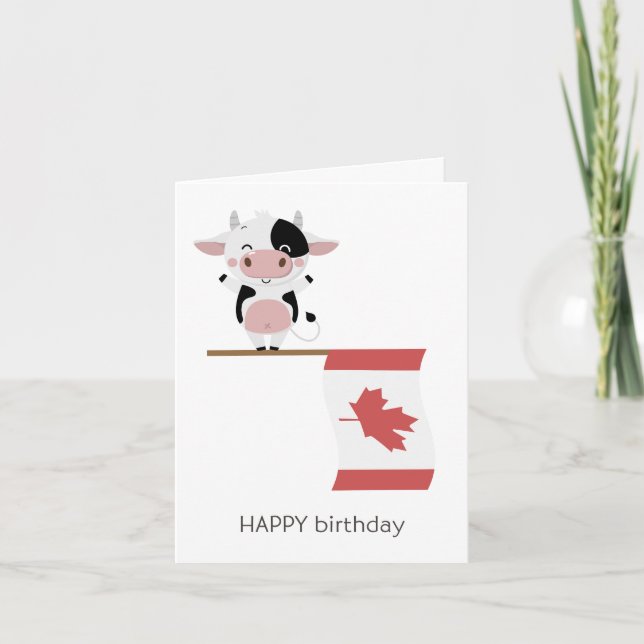 Tarjeta de cumpleaños canadiense - Cumpleaños feli (Anverso)