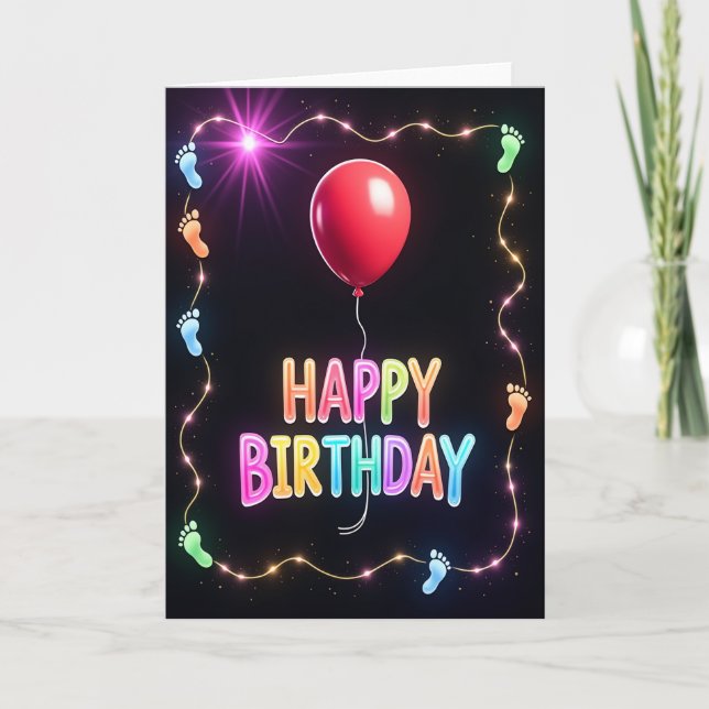 Tarjeta de cumpleaños Candy Glow (Anverso)
