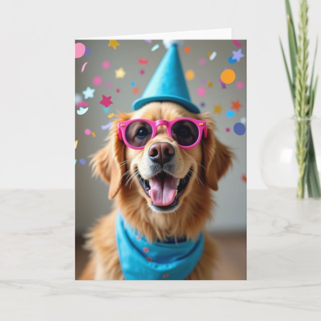 Tarjeta de cumpleaños canina dulce (Anverso)