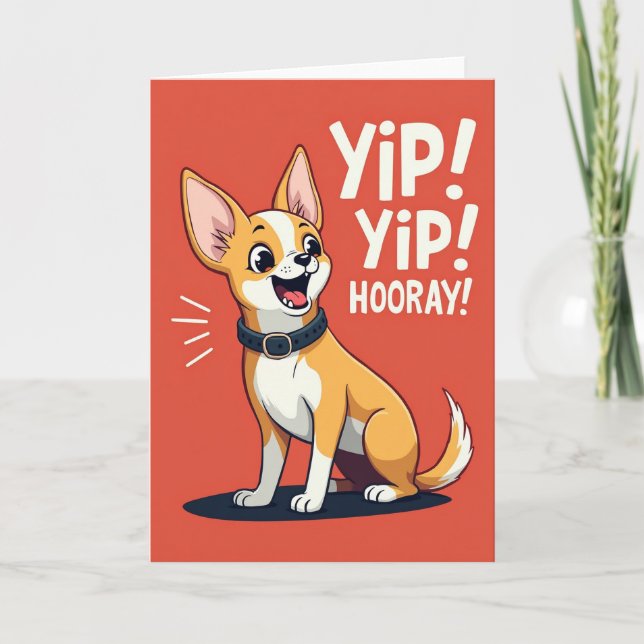 Tarjeta de cumpleaños canino alegre (Anverso)