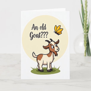 Tarjeta de cumpleaños caprichosa de cabra dulce