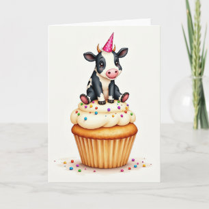Tarjeta de Cumpleaños Caprichosa de Cupcake de Ter