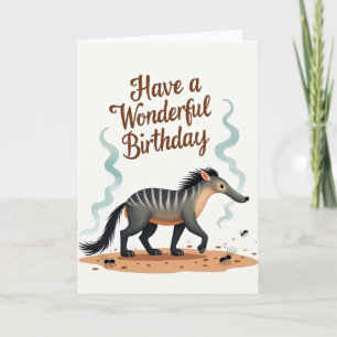 Tarjeta de cumpleaños caprichosa de mamífero a ray