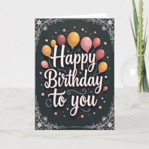 Tarjeta de cumpleaños caprichosa de pizarra