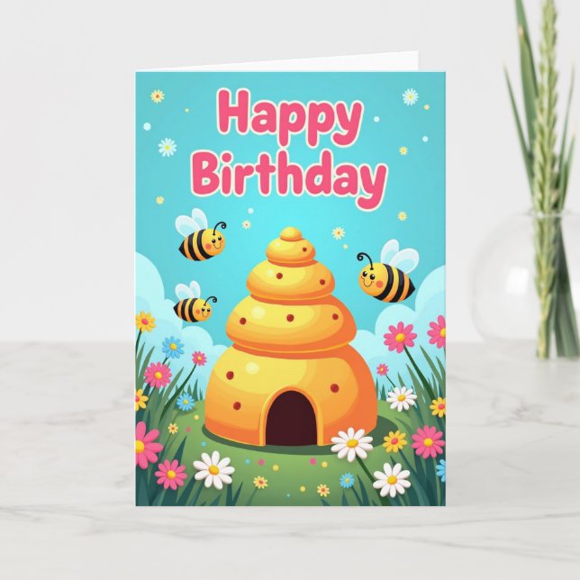 Tarjeta de cumpleaños caprichosa del cielo (Anverso)