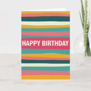 Tarjeta de cumpleaños caprichosa ondulada