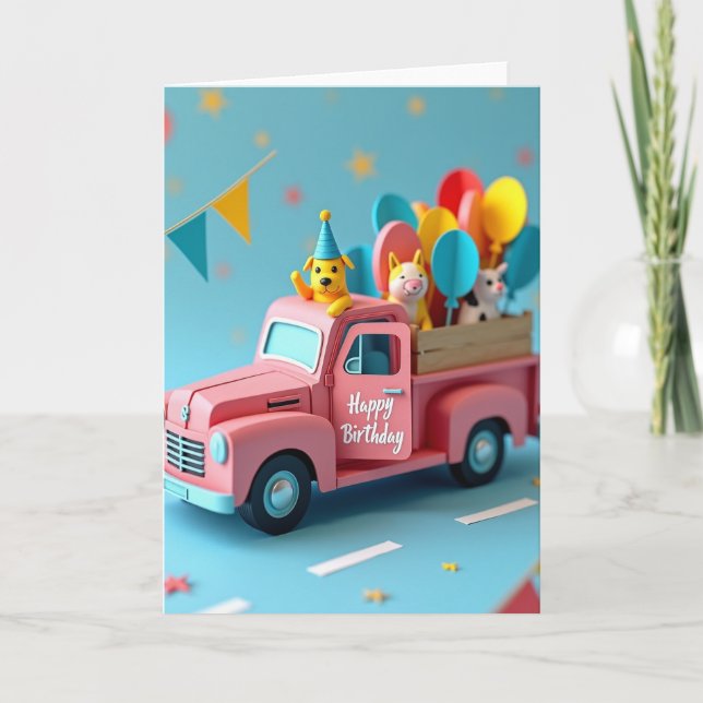 Tarjeta de cumpleaños caprichosa para cachorro (Anverso)