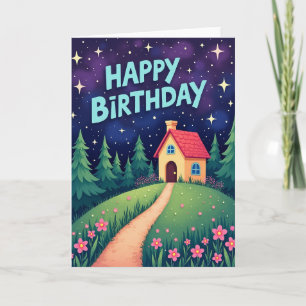 Tarjeta de cumpleaños caprichosa para el hogar