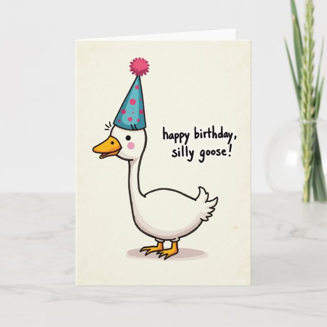 Tarjeta de cumpleaños caprichosa para pájaros (Anverso)