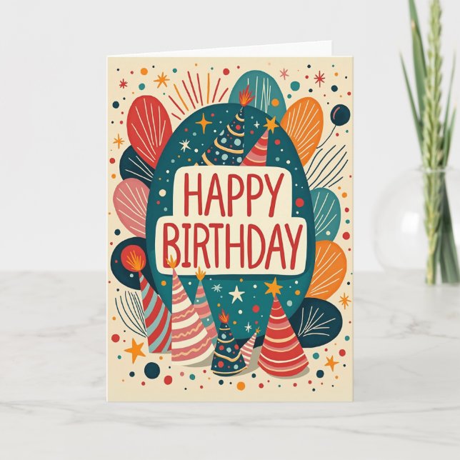 Tarjeta de cumpleaños caprichosa y alegre (Anverso)