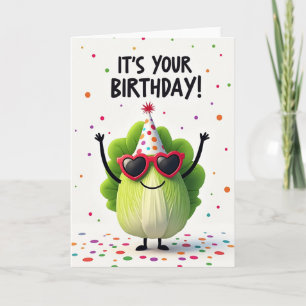 Tarjeta de cumpleaños caprichosa y frondosa