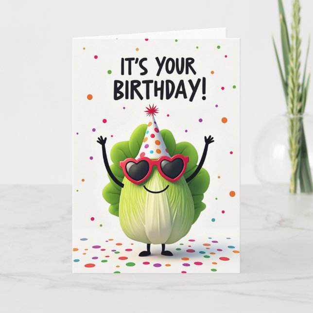Tarjeta de cumpleaños caprichosa y frondosa (Anverso)
