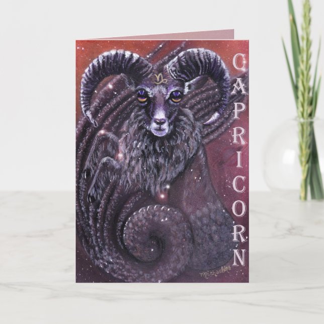 Tarjeta de cumpleaños Capricorn (Anverso)