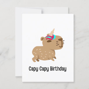 Tarjeta de cumpleaños Capybara, cumpleaños Capy Ca