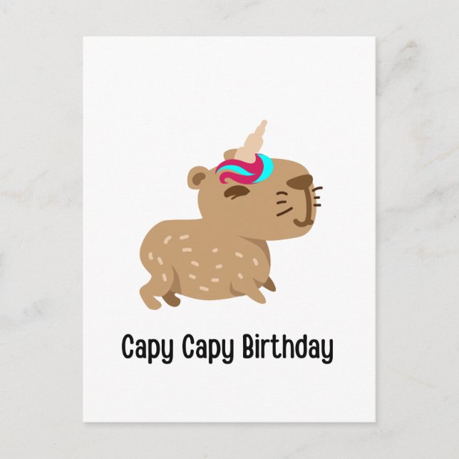Tarjeta de cumpleaños Capybara, cumpleaños Capy Ca (Anverso)