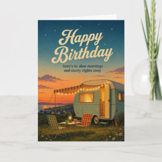 Tarjeta de cumpleaños Caravan Sunset Caravanner