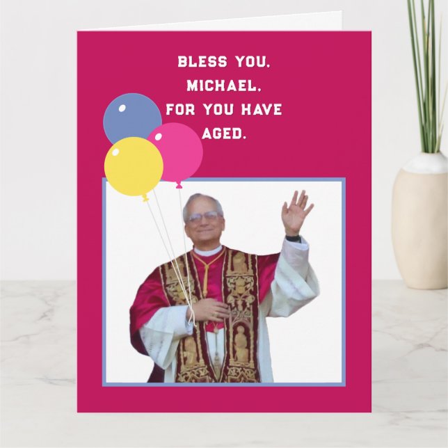 Tarjeta de cumpleaños católica divertida (Anverso)