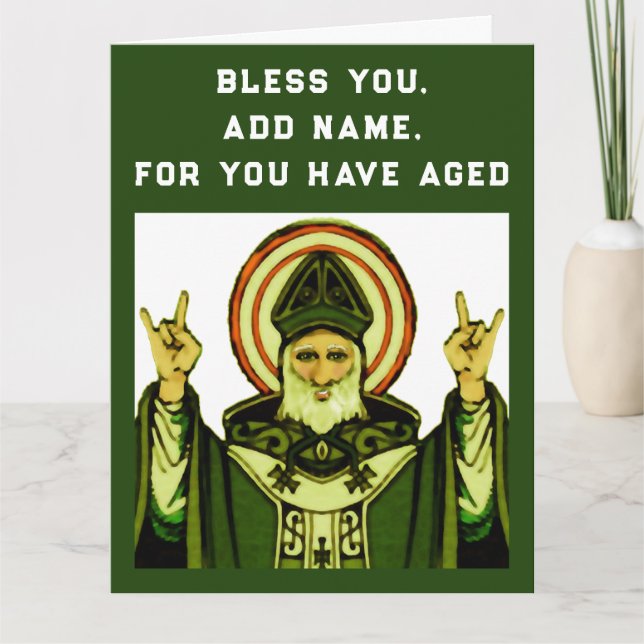 tarjeta de cumpleaños católica divertida (Anverso)