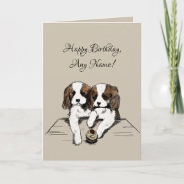 Tarjeta de cumpleaños Cavalier King Charles Spanie